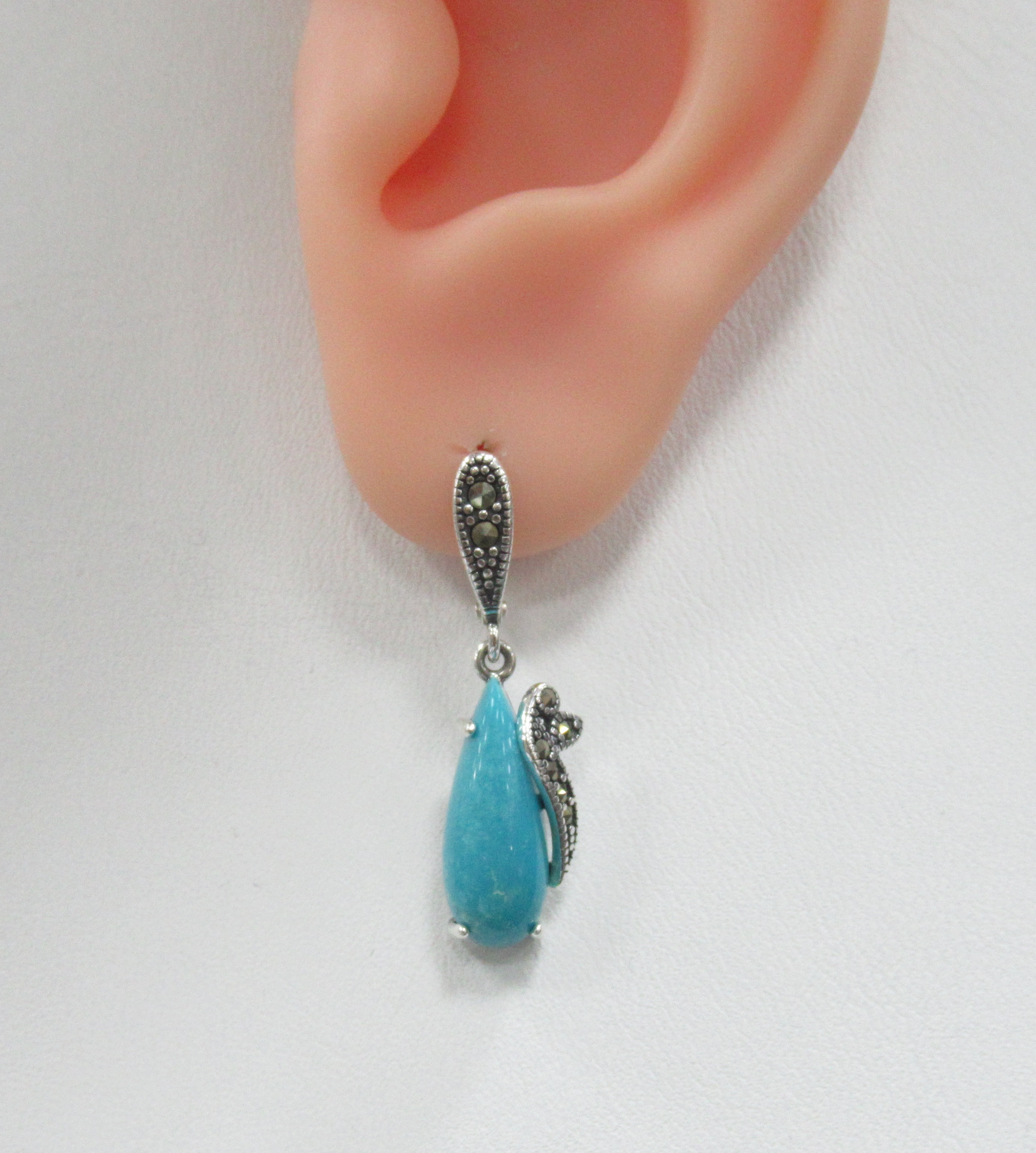 Серебряные серьги с бирюзой